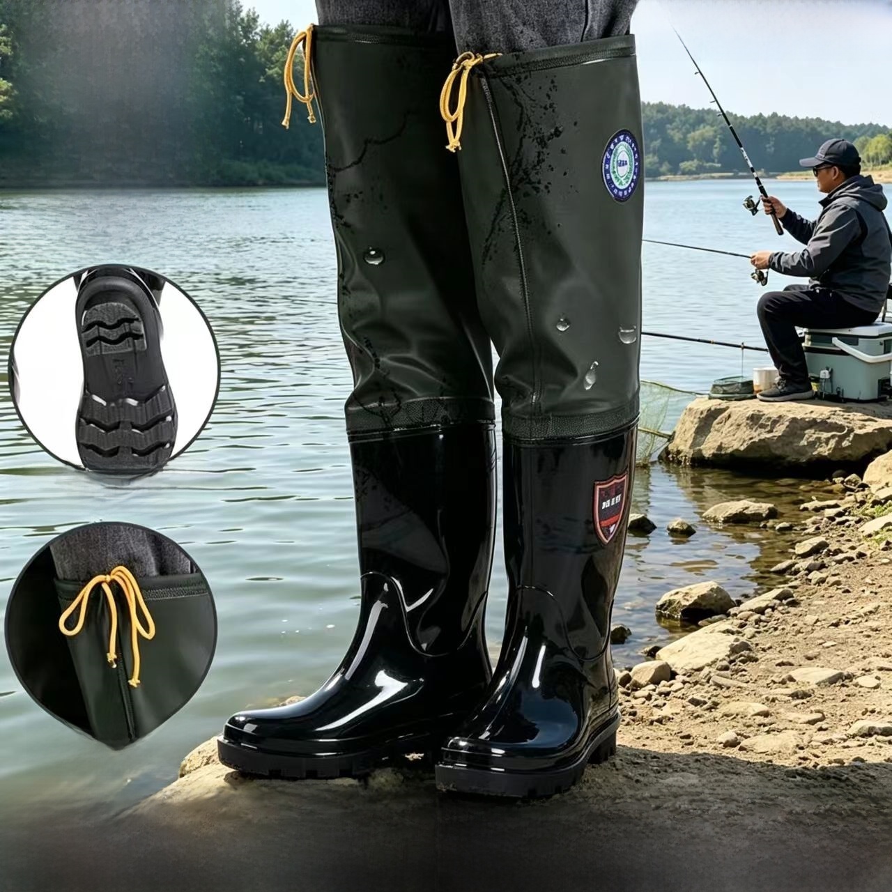 Thickened Over-Knee Rain Boots - Fishing Rain Suit recension och pris